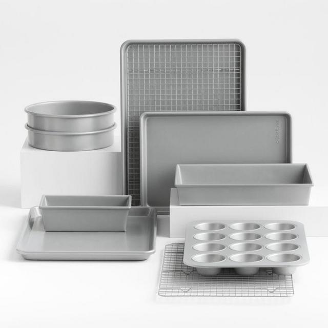 Crate & Barrel Slate Blue 10-Piece Non-Stick Bakeware Set