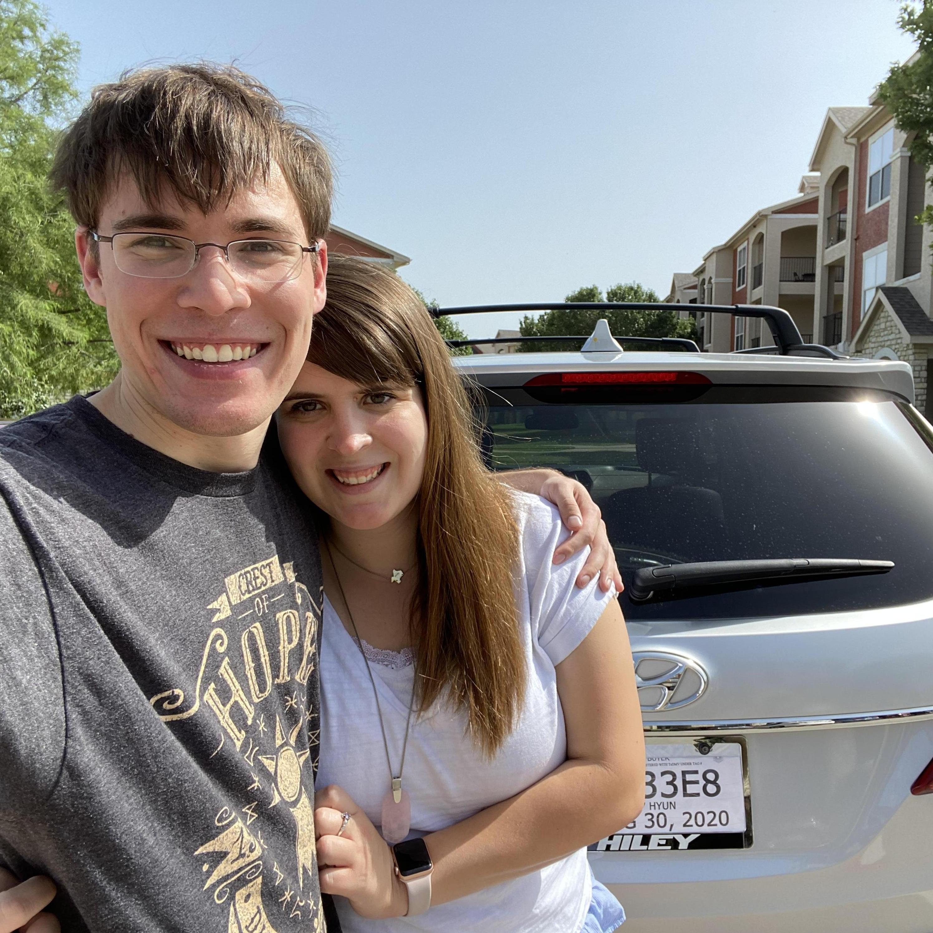 We took this picture right after Jacquie bought her new car, and right before she met Ryan's parents for the first time!