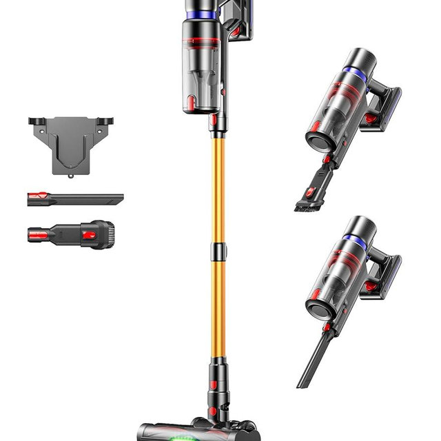 TVTAU Cordless Vacuum Cleaner,600W 50KPA 70Mins Runtime for Home, Self-Standing Stick Vacuum with LED Display, Anti-Tangle, 8-in-1 Lightweight Vacuum for Pet Hair, Carpet, Hard Floor