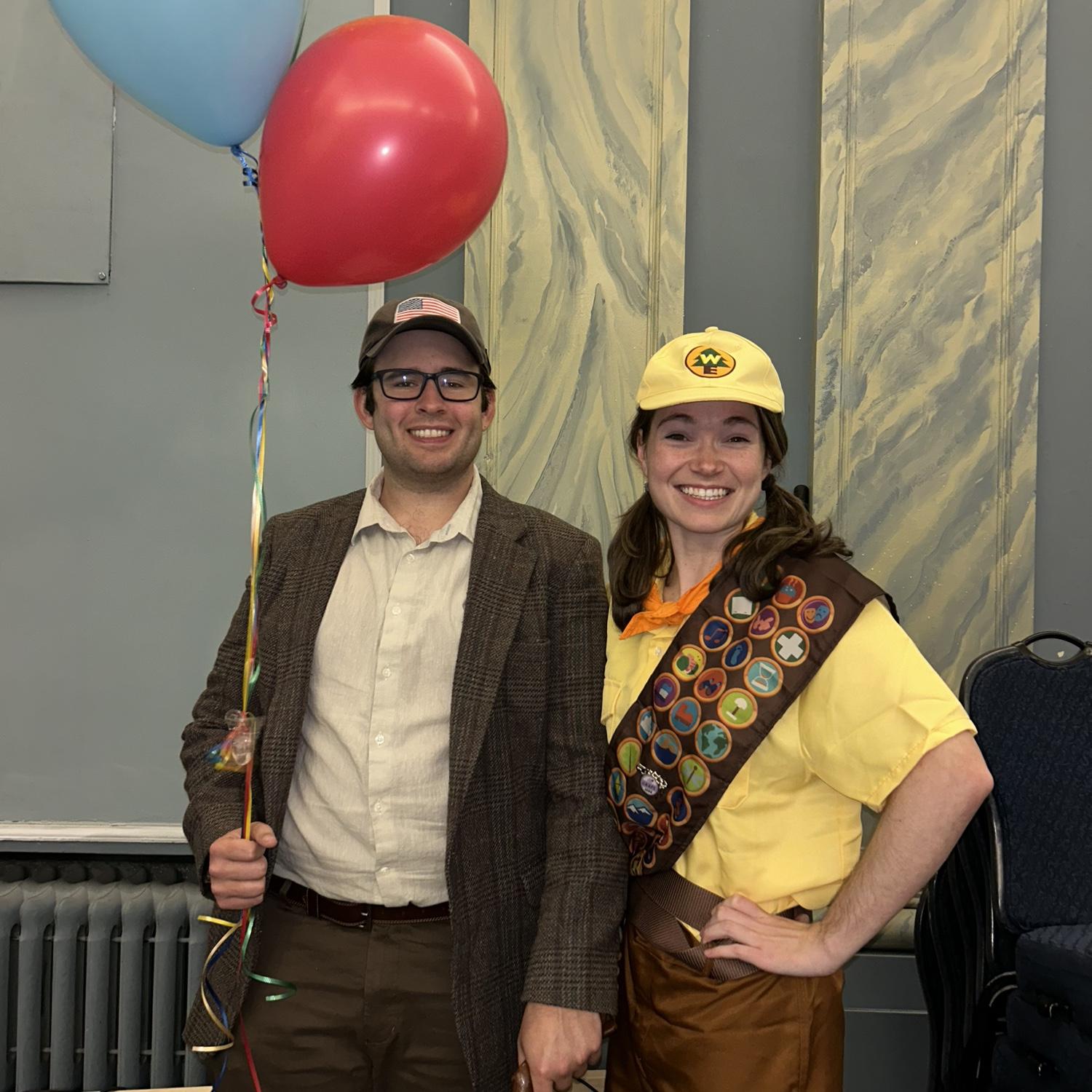 September 2025. Spirit day for Oklahoma rehearsal! Nate and Olivia were Russell and Mr. Frederickson from the movie, Up.