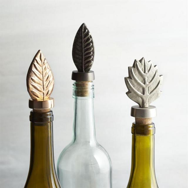 Leaf Bottle Stoppers, Set of 3