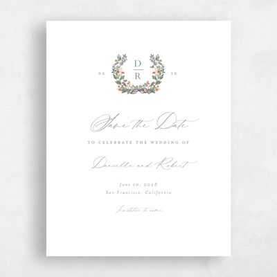 White Wedding Save the Date - Eglamore Portrait