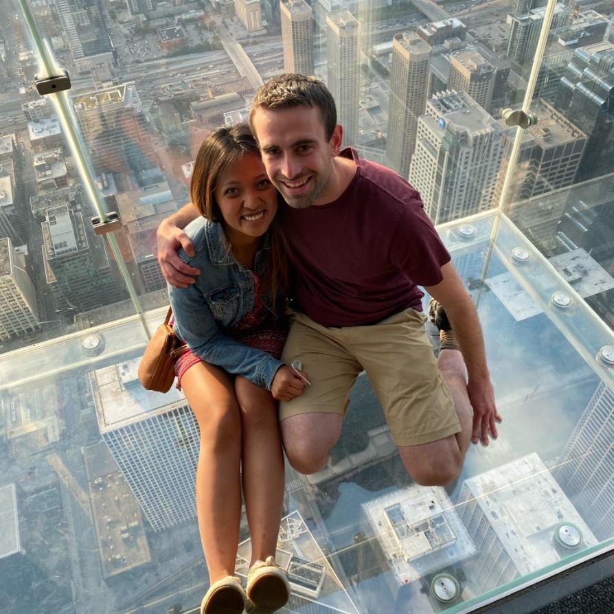 Above the Chicago skyline