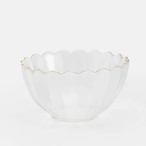 Wendy Gold Rimmed Glass Serving Bowls - Small