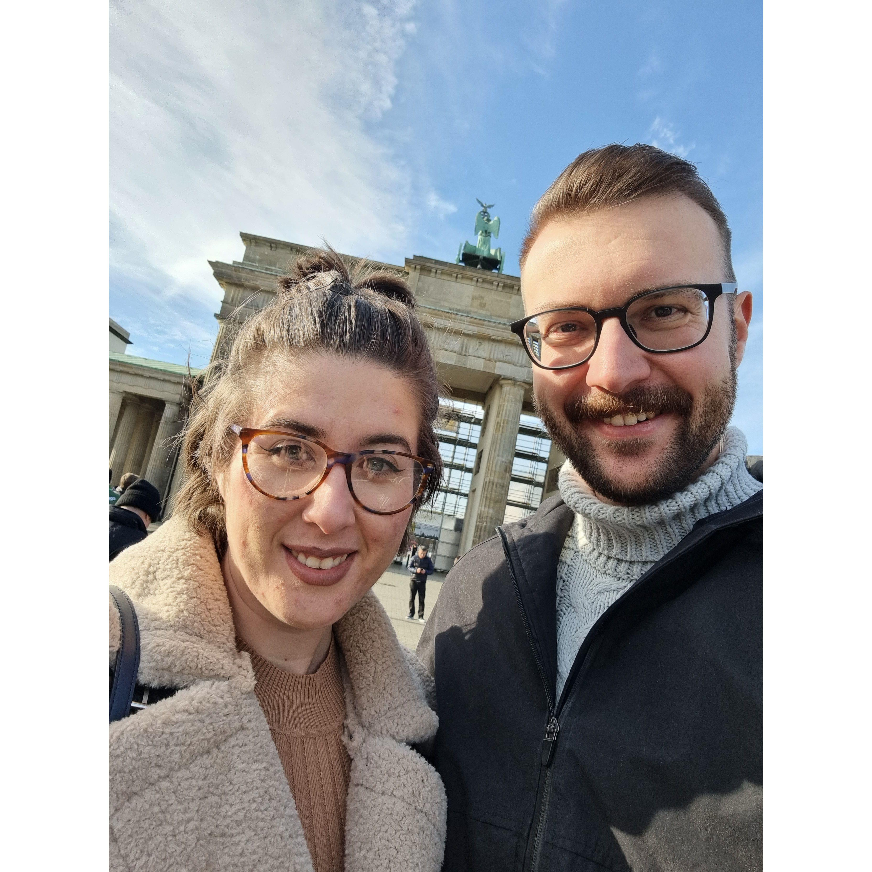Us in front of the Brandenburg gate.