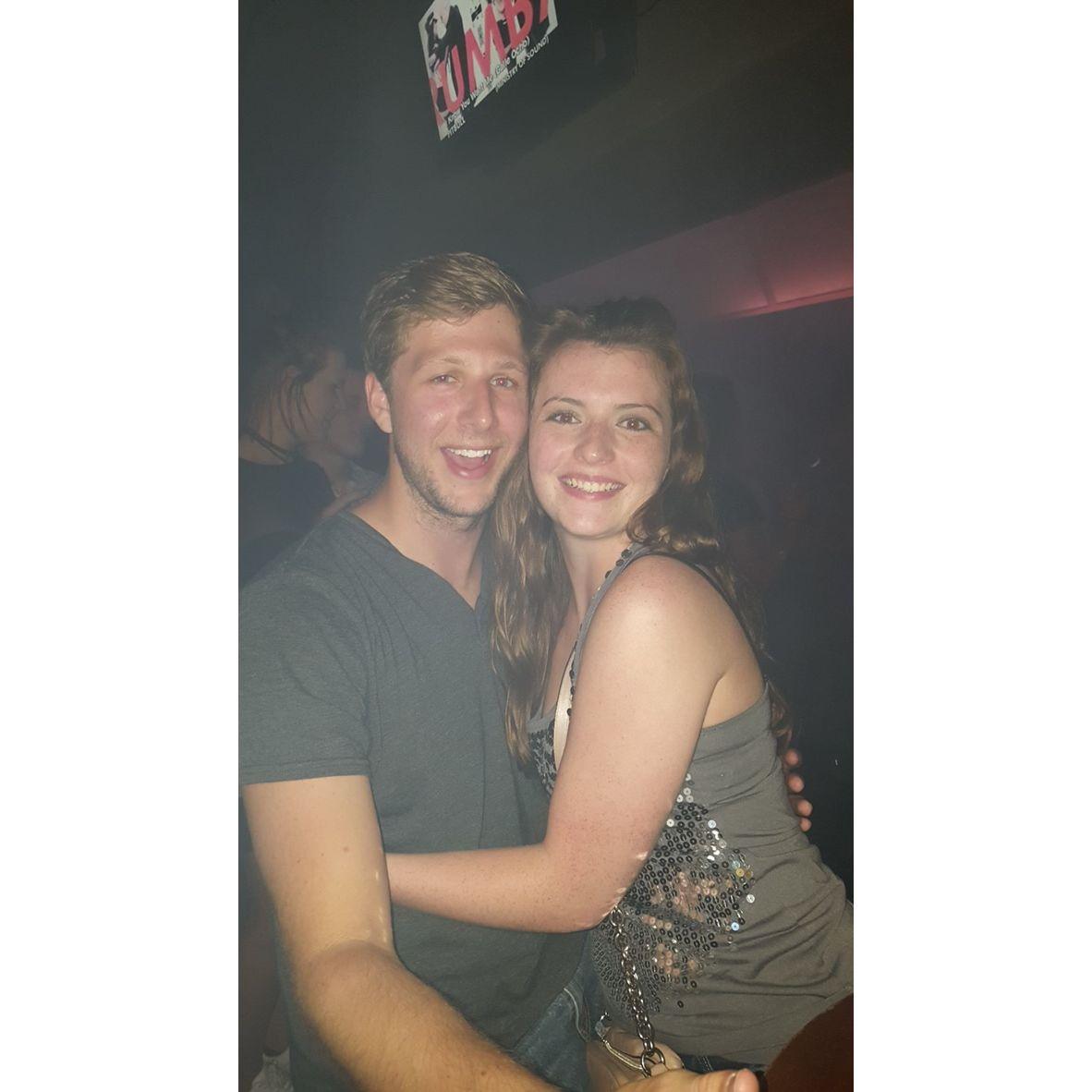 The first picture we ever took together, on a dance floor in Australia approximately 2 years before we started dating!