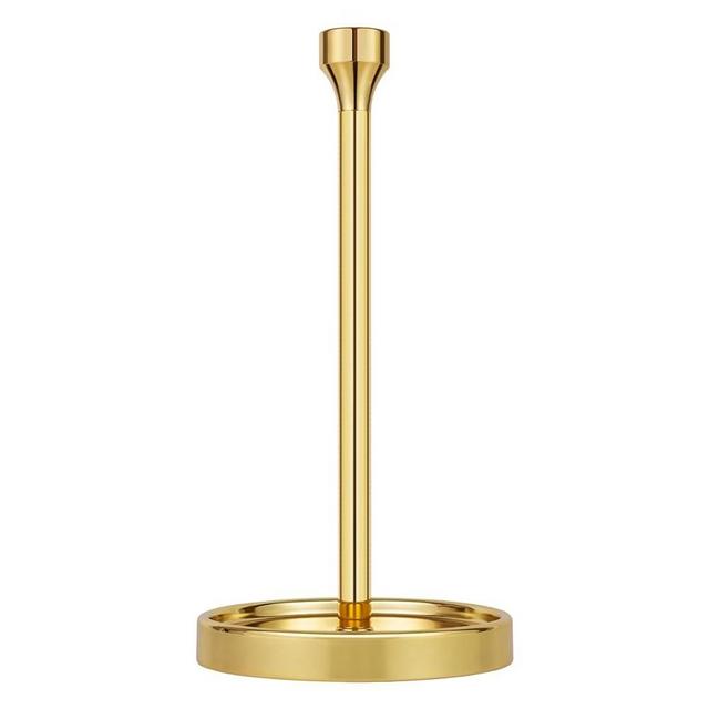 Ivilon Countertop Paper Towel Holder - Modern Bell End Minimalist Design - Color Gold Polished