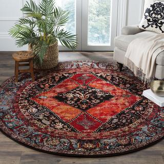 Vintage Hamadan Akife Oriental Round Area Rug