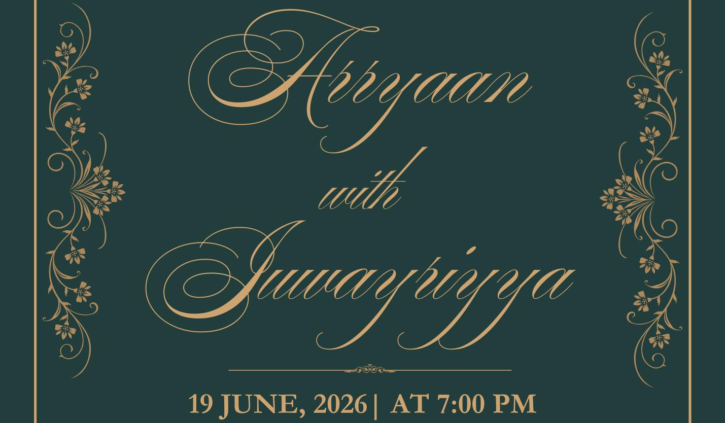 The Wedding Website of Arryaan Wadiwala and Juwayriyya Dayala