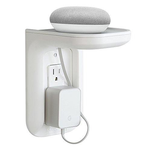ECHOGEAR Outlet Shelf – A Space-Saving Solution For Anything Up to 10lbs – Built-In Cable Channel - Easy Install With Hardware Included - Ideal For Sonos and Smart Home Speakers - EGOS1