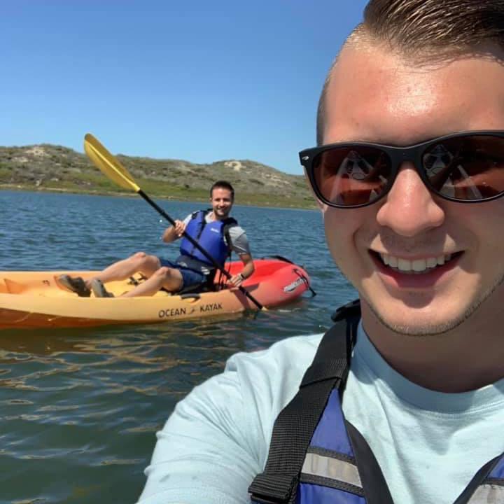 Kayaking with sea otters and harbor seals in Elkhorn Slough in Monterey Bay, California.
