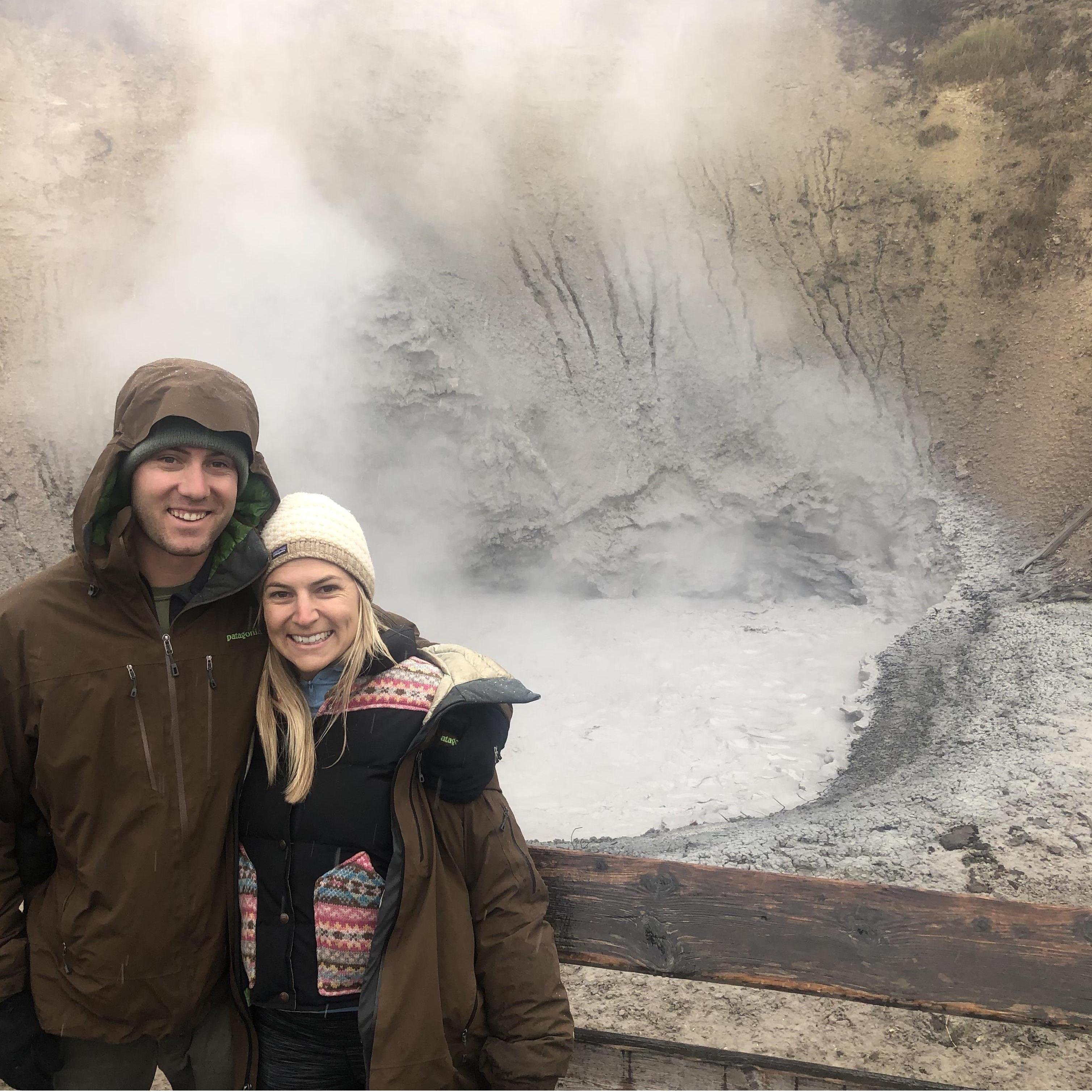Grant's 30th birthday in Yellowstone! It was supposed to be nice weather and the week before we found out it was going to be in the 20's.