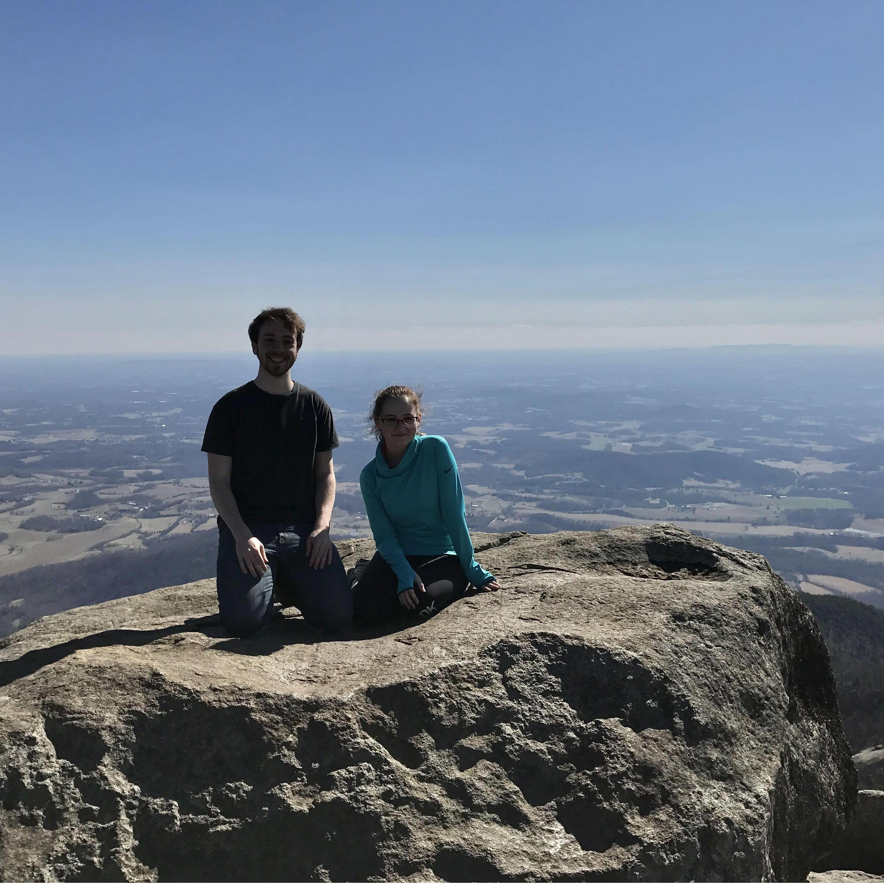 On top of Sharp-top Mountain.
Our first hike together.
