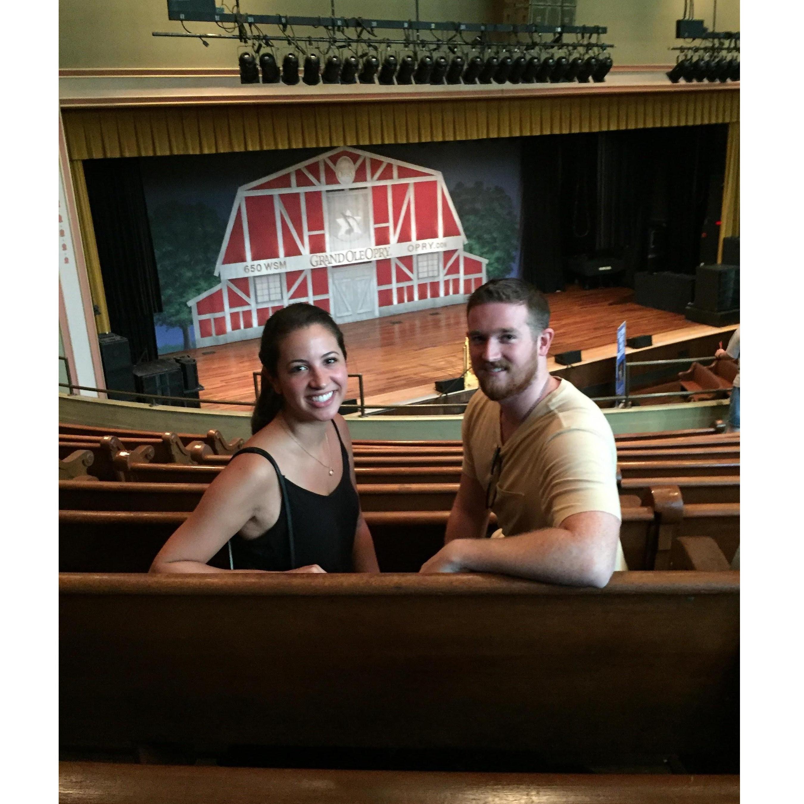 Grand Ole Opry in Nashville, TN! We were there for Christian's cousin's wedding and tried some really REALLY hot chicken wings.