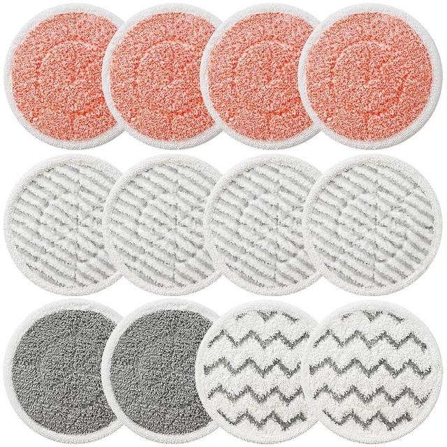 12 Pack Upgraded S7001 Pads Replacement Steam Mop Pads for Shark S7001 S8201 S8001 S7201 S7000 S7000AMZ S7001TGT Series Steam Mop Pads,Steam&Scrub All-in-One Scrubbing Mop Pads,Part Model #:XKITP7000