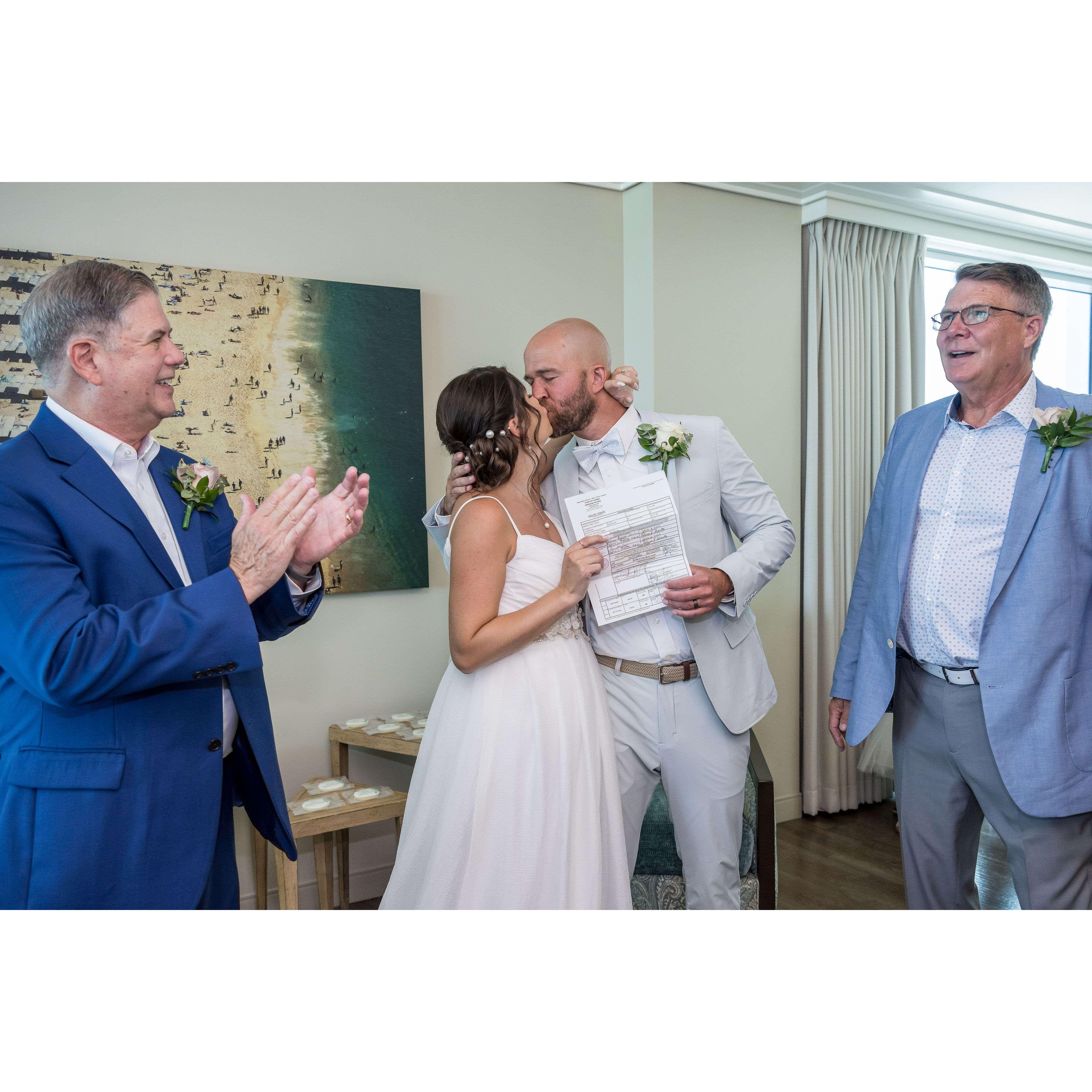 Signing the marriage license
