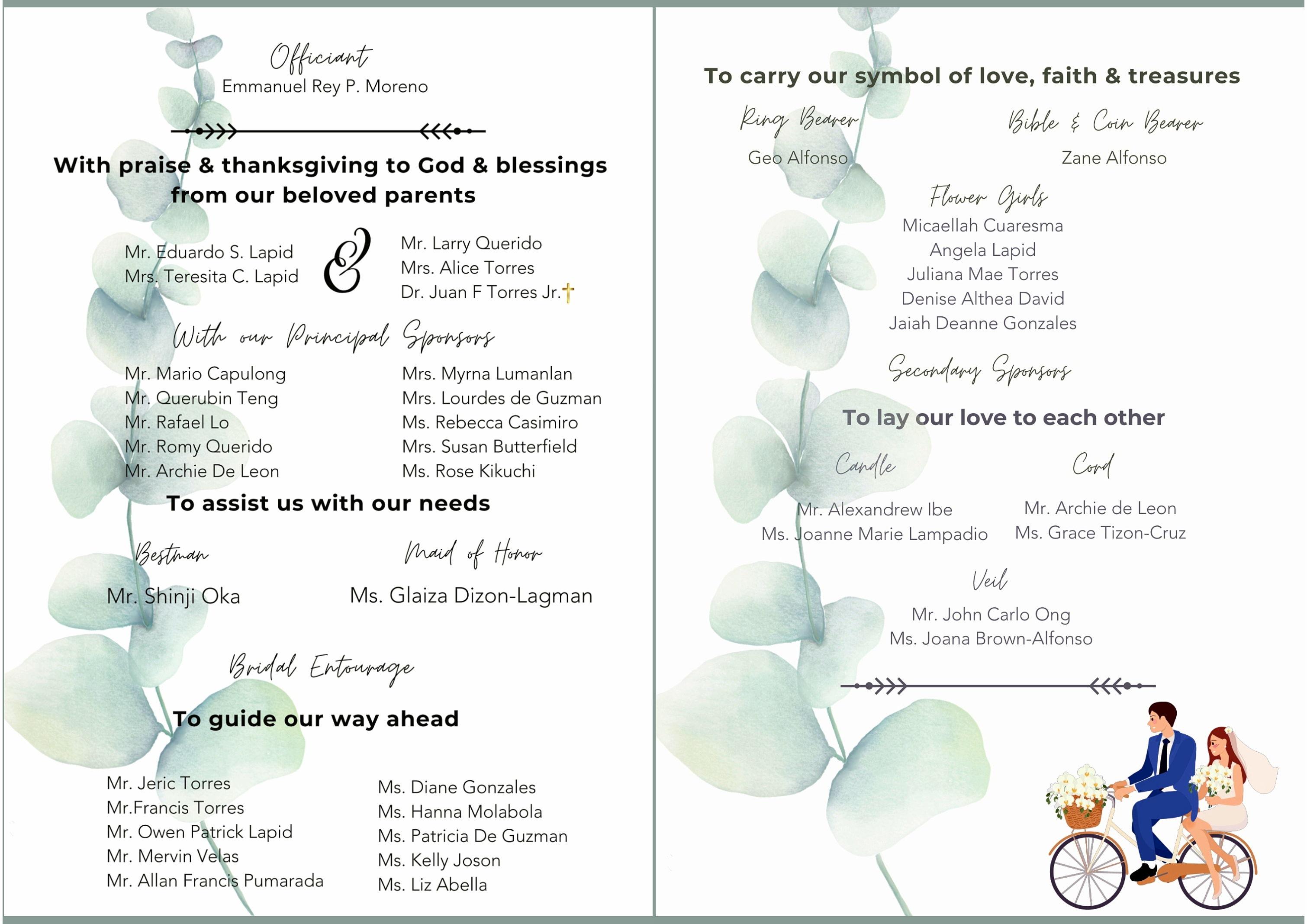 The Wedding Website of Fatima Lapid and Christian Querido