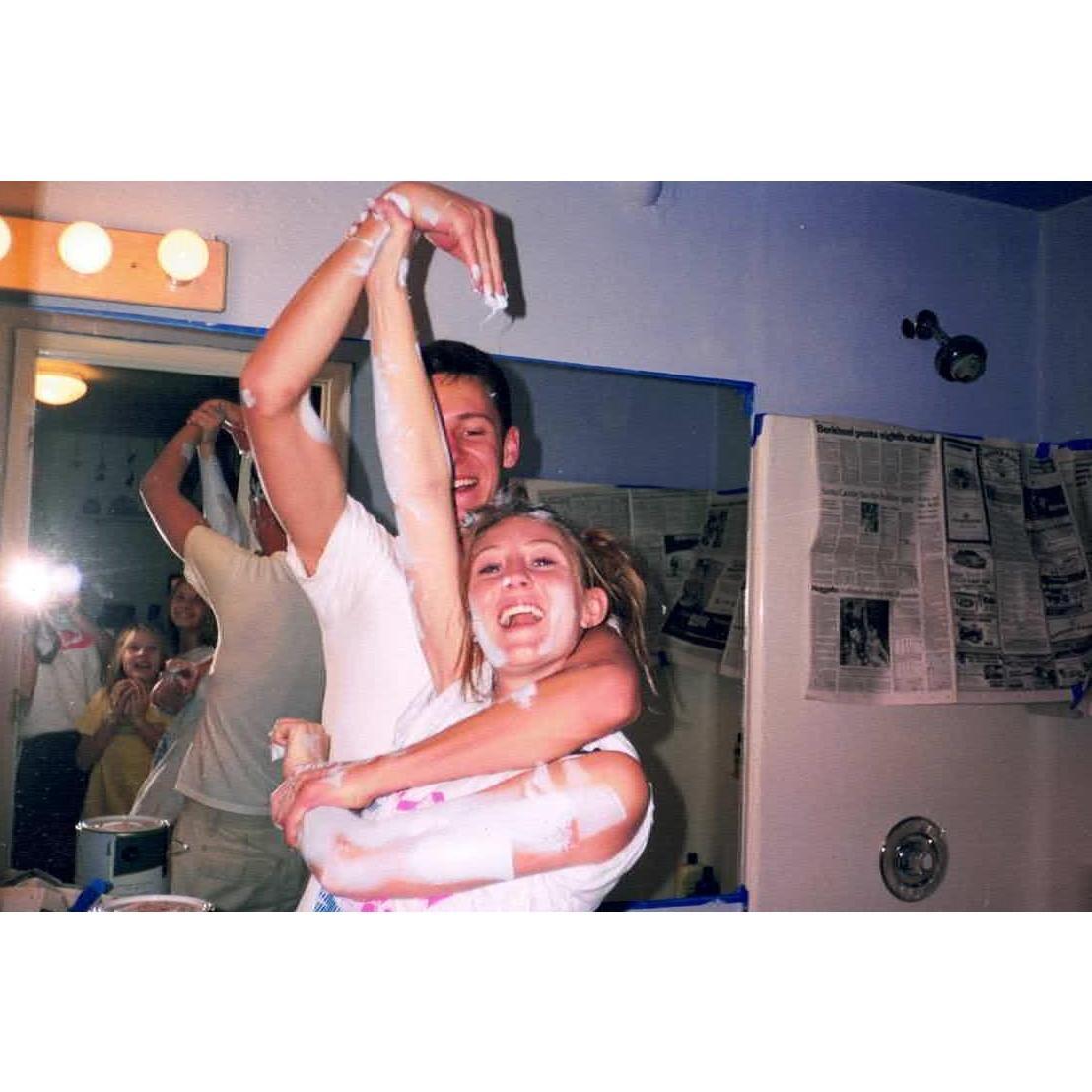 Sean and I painting a bathroom in high school (terrible idea!)
