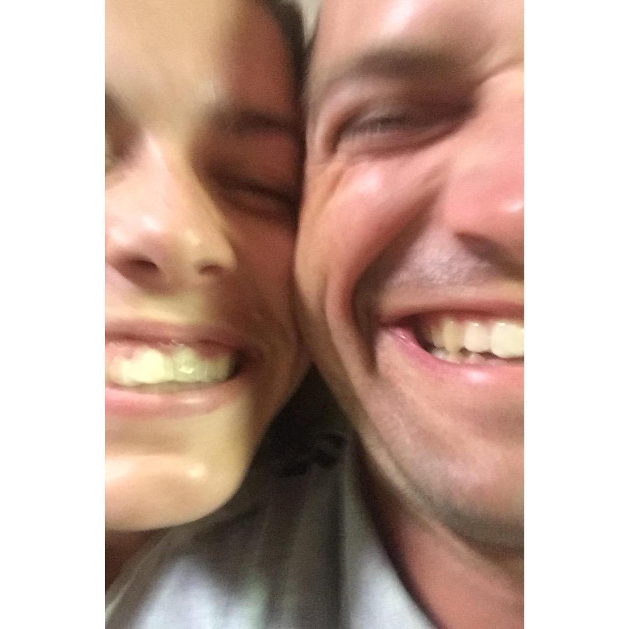 First picture together. After 2 days of dating John thought it was about time they took one, and this was the result.
