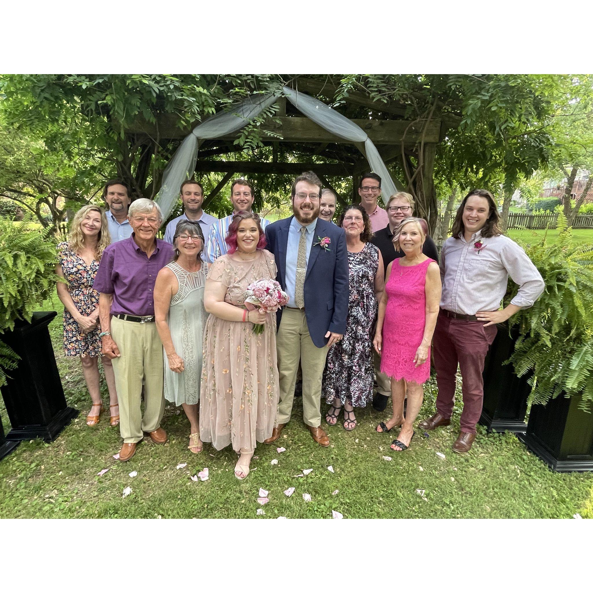Our backyard wedding attendees, June 2021
