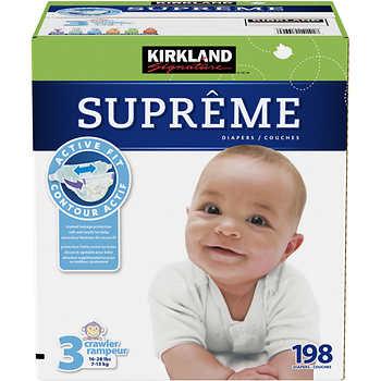 Kirkland Signature Supreme Diapers Size 3; 198-count