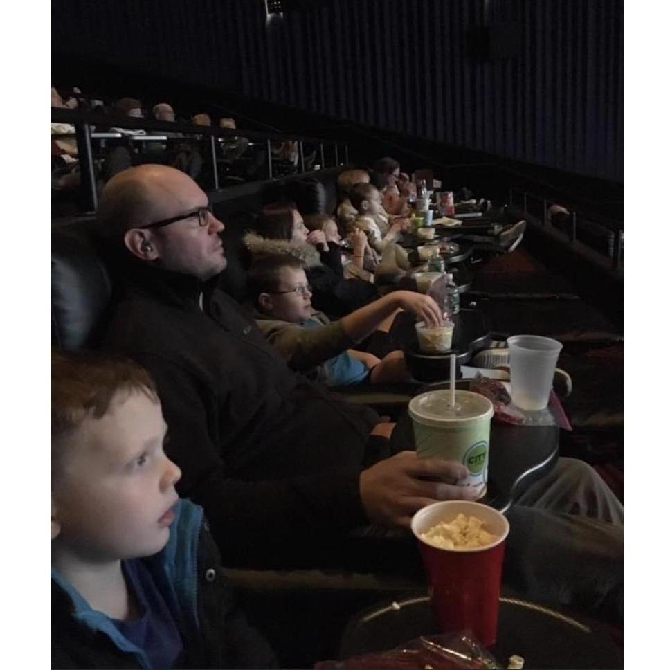 We took Carey's five nieces and nephews to the movies (with the help of Carey's mom!) 2019