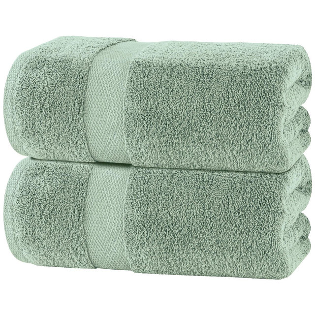 Wealuxe Luxury Soft Bath Sheet Towels - Cotton Luxury Bath Towels Extra Large - 2 Pack, Absorbent Hotel Quality Bath Towels Oversized - 35x70" Green