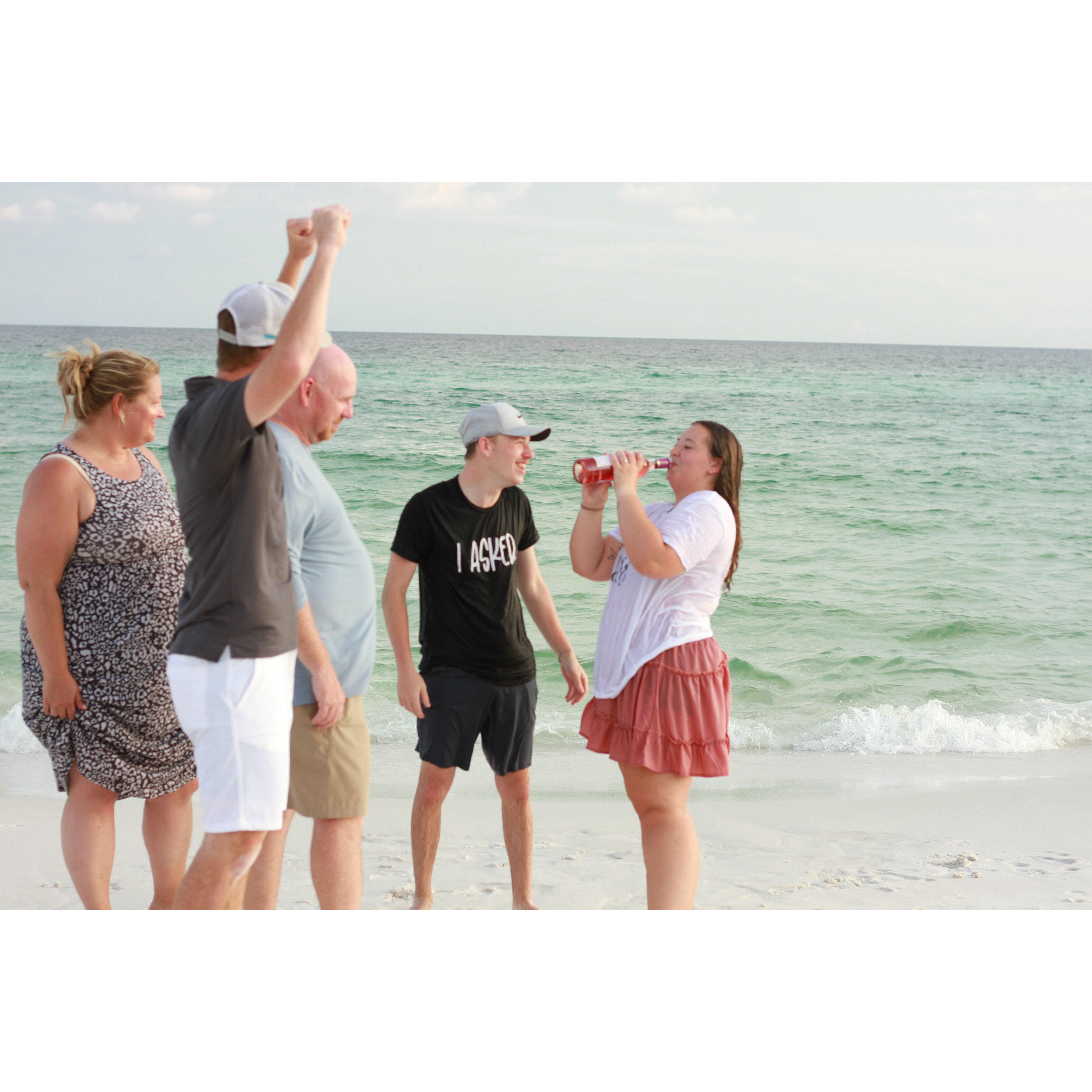 Cade made me take a pull after the proposal!
