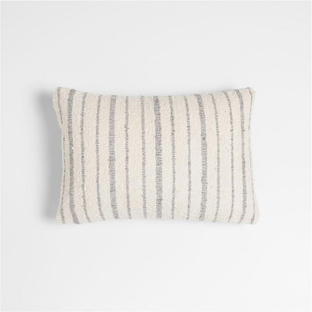 Dahlia 22"x15" Boucle Thin Stripe Outdoor Pillow by Leanne Ford