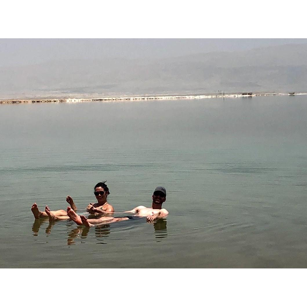 41 degrees Celsius in the dead sea. fun fact: its salty