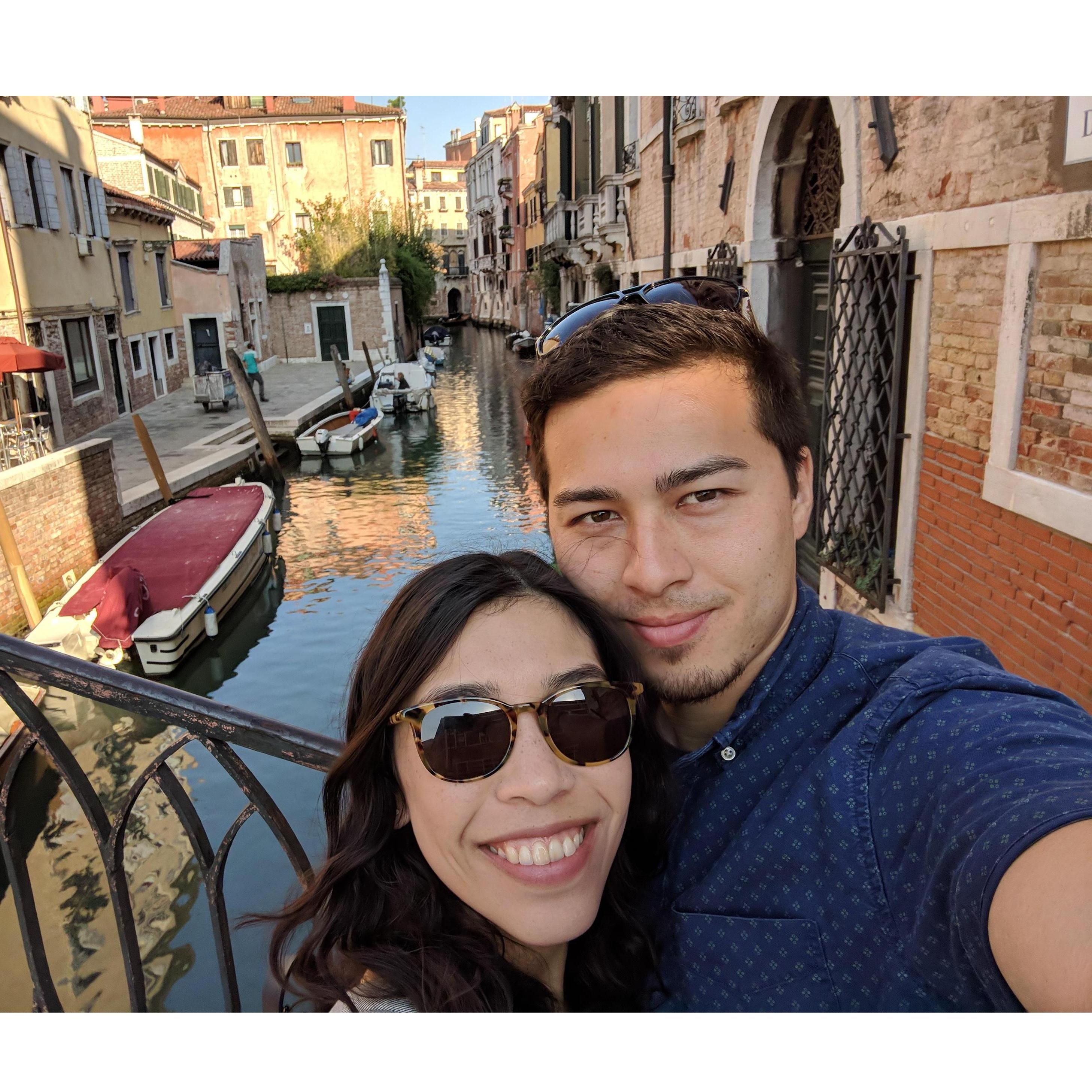 Us in Venice, Italy the day after Nik proposed