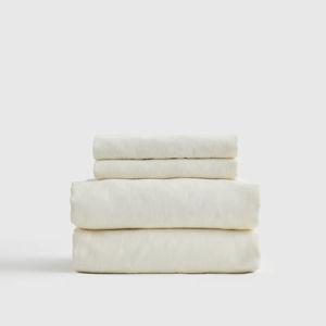 Organic Brushed Cotton Sheet Set in Ivory