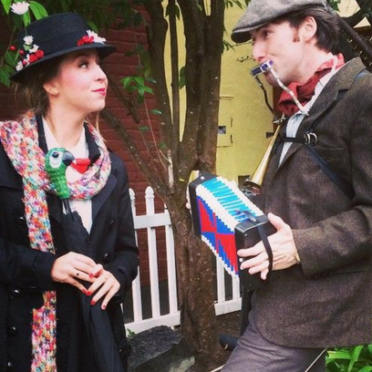 I think this was the best Halloween costume to date! Bert the one-man-band, and Marry Poppins!