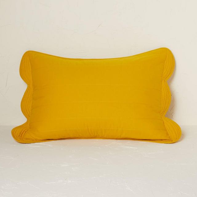 Standard Scalloped Edge Quilt Sham Gold - Opalhouse™ designed with Jungalow™
