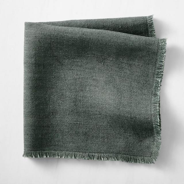 Fringed Napkins, Set of 4, Charcoal