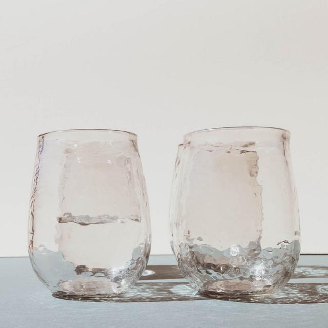 Set of 4 Recycled Glass Stemless Wine Glasses