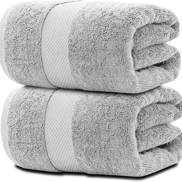 White Classic Luxury Bath Sheets Towels for Adults Extra Large | Highly Absorbent Hotel Collection | 35x70 Inch | 2 Pack (Dolphin Gray)