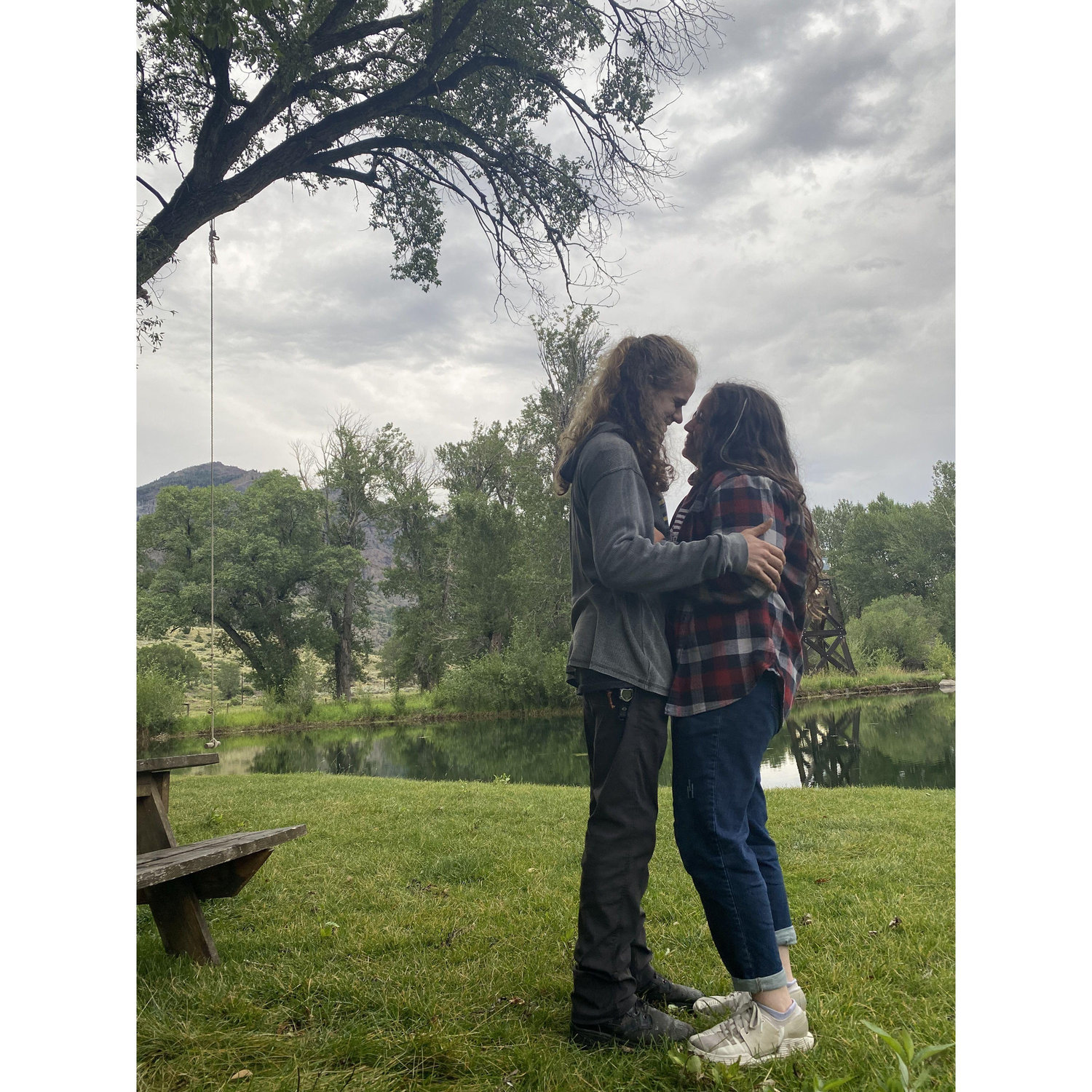 This photo was taken at the end of their first summer break, when Brian came to collect Ainsley from her summer job at the Hawkeye Ranch in Cody, Wyoming!