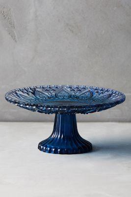 Color-Cut Cake Stand, Small - Blue Motif
