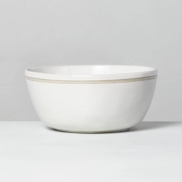 Large Stoneware Green Stripes Serve Bowl Sour Cream - Hearth & Hand™ with Magnolia