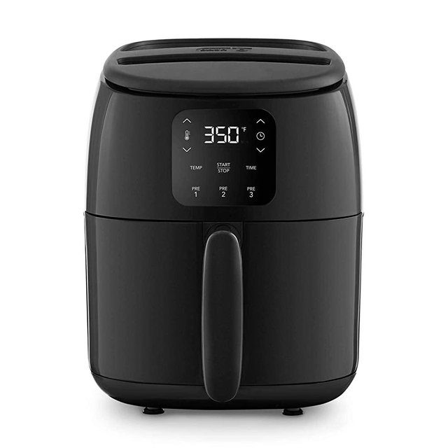 Dash Tasti-Crisp™ Digital Air Fryer with AirCrisp® Technology, Custom Presets, Temperature Control, and Auto Shut Off Feature, 2.6 Quart - Black