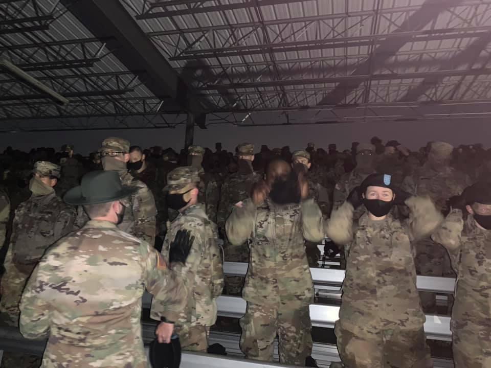 William receiving his Army patch during his Soldier Ceremony. The recruit becomes the soldier!