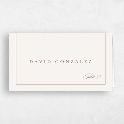 Chestnut, Brown Wedding Place Card - Ivoire