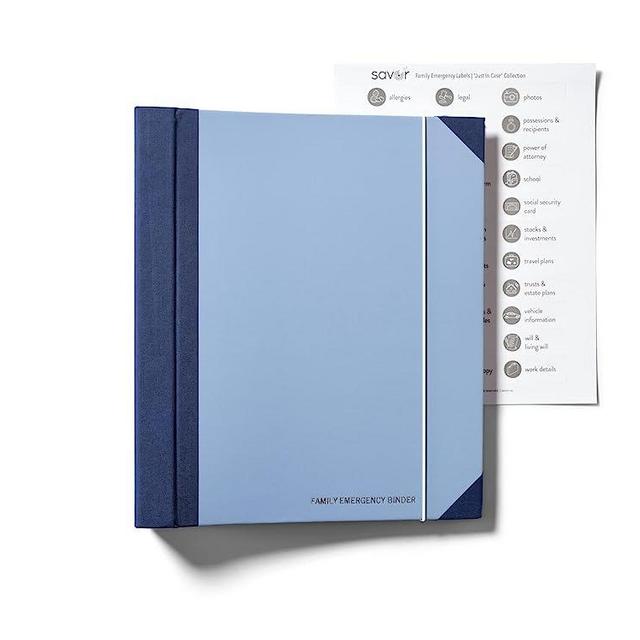 Savor | Family Emergency Binder | Custom Dyed Cloth Bound Expanding File Folder for Important Papers, Babysitter Binder, Birth Certificates, Social Security Cards, Passports, Photos, Letters