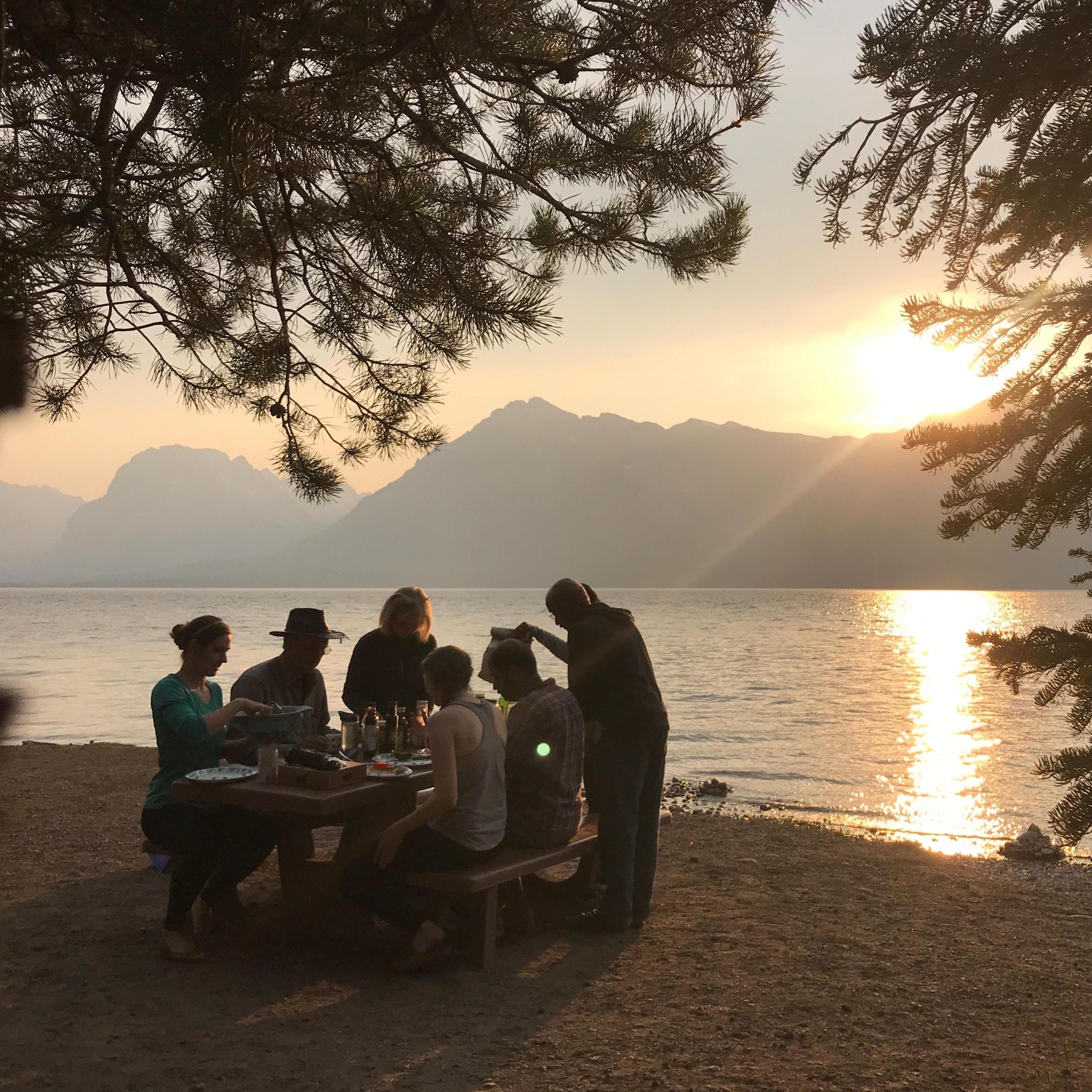 Picnic with the family in Grand Teton National Park, right before Sunny proposed!