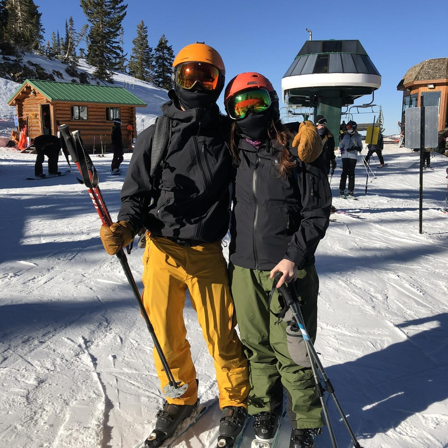 We’re too busy skiing to take photos, this is the second photo we have of us skiing together. Dec. 2020