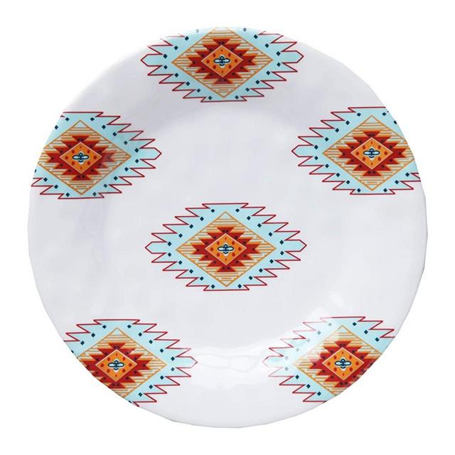 HiEnd Accents DI5002SL04 4 Piece Southwest Melamine Salad Plate, 8.5"