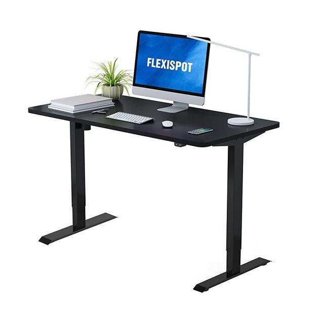 FLEXISPOT Standing Desk Adjustable Height Electric Home Office Desks Heavy Duty Steel Stand Up Desk (EC1 Classic Black Frame+ 48x30 in Black Top)