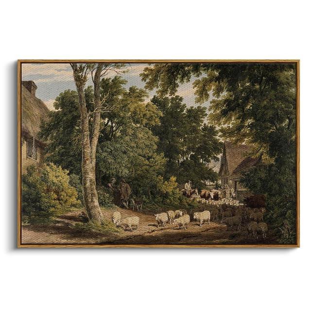 InSimSea Framed Canvas Wall Art Vintage Decor, Room Decor Classical Countryside Landscape Farmhouse Painting, Large Prints Artwork, Wall Art for Living Room Badroom Bathroom, 24"x36"