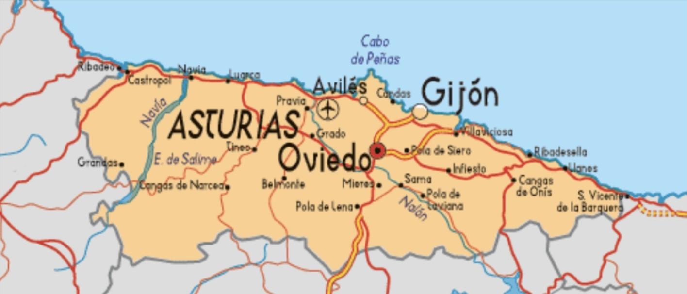 Here you’ll see all the big towns we’ll be hitting. Fun fact, Oviedo is where I was born!